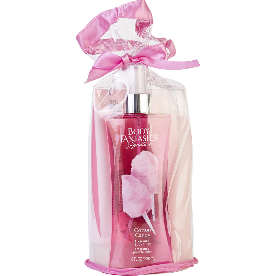 Body Fantasies Cotton Candy Body Spray 8 oz & Body Lotion 7 oz & Body